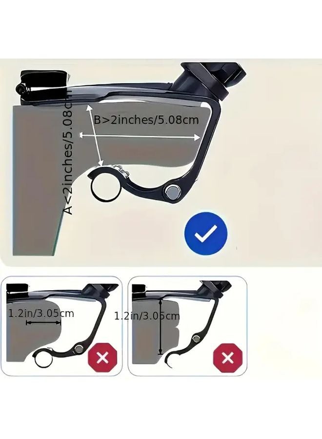 Black 360 Degree Rotating Car Phone Holder With Parking Number Plate Adjustable Mount - Image 3